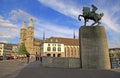 Grossmuenster and Monument to Hans Waldmann, Zurich, Switzerland