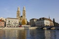 The Grossmunster and rathaus in Zurich