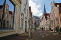 Grote Kerk church viewed from Grote Kerkstraat street in Harlingen, Friesland, Netherlands Royalty Free Stock Photo