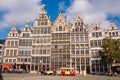 Grote Markt, Antwerp, city square with the town hall, carefully designed guilds of the 16th century, many restaurants and cafes.