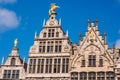 Grote Markt, Antwerp, city square with the town hall, carefully designed guilds of the 16th century, many restaurants and cafes. Royalty Free Stock Photo