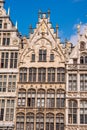 Grote Markt, Antwerp, city square with the town hall, carefully designed guilds of the 16th century, many restaurants and cafes. Royalty Free Stock Photo