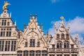 Grote Markt, Antwerp, city square with the town hall, carefully designed guilds of the 16th century, many restaurants and cafes. Royalty Free Stock Photo