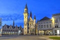 Grote Markt square of Aalst in the evening Royalty Free Stock Photo
