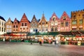 Grote Markt square in Bruges -Brugge, Belgium Royalty Free Stock Photo