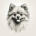 Grotesque Caricature Of Pomeranian Dog: Unique Black And White Photography