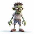 Grotesque Caricature Zombie Character In Glasses And Jeans