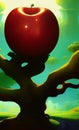 Grotesque giant apple tree - digital art Royalty Free Stock Photo
