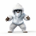 Grotesque White Squirrel With Sunglasses And Hoodie - Halloween Themed 3d Illustration