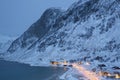 Grotfjord Village In The Winter Time, Kvaloya, Troms, Norway