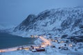 Grotfjord Village In The Winter Time, Kvaloya, Troms, Norway Royalty Free Stock Photo