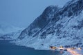 Grotfjord Village In The Winter Time, Kvaloya, Troms, Norway