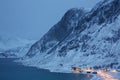Grotfjord Village In The Winter Time, Kvaloya, Troms, Norway Royalty Free Stock Photo
