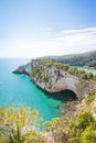 Grotta della Campana Piccola, Apulia - Visiting the famous grotto near Vieste Royalty Free Stock Photo