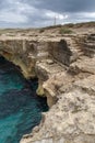 Grotta della Poesia coast cliff, Salento, Apulia, Italy