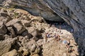 Grotto  on the Black Sea coast  in Crimea Royalty Free Stock Photo