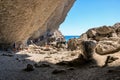 Grotto on the Black Sea coast in Crimea Royalty Free Stock Photo