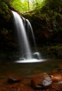 Grotto Falls waterfalls on the roaring fork motor trail near Gatlinburg Tennessee in the smoky mountain national park Royalty Free Stock Photo