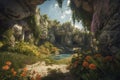 Grotto. Landscape. Generative AI