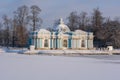 Grotto pavilion in Catherine park in winter, Tsarskoe Selo, St. Petersburg, Russia