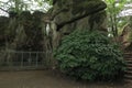 Grotto, a statue of the Virgin Mary in the hollow of a rock on t