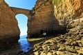 Grottos and bridge in Lagos, south of Portugal. Royalty Free Stock Photo