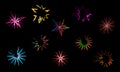 Groub of icons glitter stars color ornament abstract background pattern website template wallpaper vector illustration Royalty Free Stock Photo