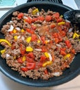 Ground beef and bell pepper dinner