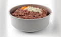 Ground beef in a bowl, white background, solitary