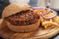 Ground beef burger sandwich Royalty Free Stock Photo