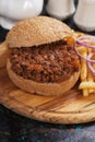 Ground beef burger sandwich Royalty Free Stock Photo