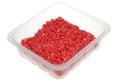 Ground beef in plastic packing