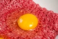 Ground beef with raw egg