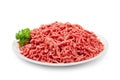 Ground beef on white