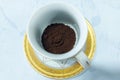 Ground black coffee in a glass Royalty Free Stock Photo