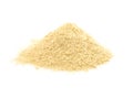 Ground Blanched Almond Flour on a White Background
