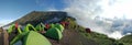 Ground camping Sembalun Plawangan, Rinjani Royalty Free Stock Photo