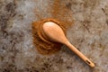 Ground Cinnamon Spilled from a Teaspoon Royalty Free Stock Photo
