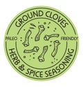 Ground cloves, herbs and spice seasoning vector