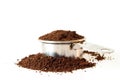 Ground Coffee In Measuring Cup Royalty Free Stock Photo