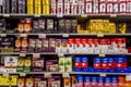 Ground coffee in packages for sale in Italian supermarket