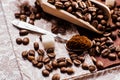 ground coffee.Spoon ground coffe Royalty Free Stock Photo