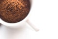 Ground coffee in white cup Royalty Free Stock Photo