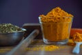 Ground culinary condiment made from saffron Crocus sativus