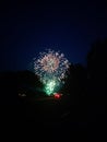 Ground fireworks against night sky Royalty Free Stock Photo