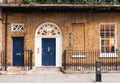 Ground floor brick wall facade of a victorian house in London, England