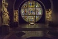 Stained glass window in the Museum of the Opera Duomo Siena. Royalty Free Stock Photo