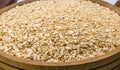 Ground flour and Brazilian manioc toast, isolated white background