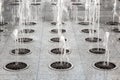 Ground fountain builded in stone sidewalk.