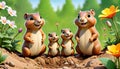 Ground gopher family burrow comic book character